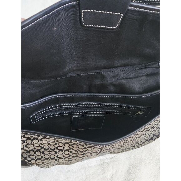 Coach 6808 Y2K Soho shoulder bag w/ sig. C canvas,black leather,silver hardware - Picture 6 of 8